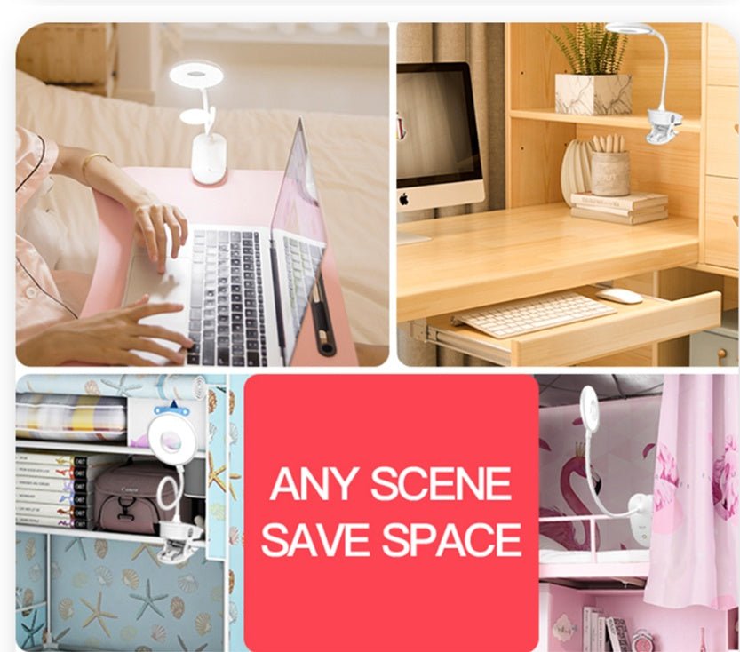 LED Eye Protection USB Charging Desk Lamp Student Learning Bedroom Bedside Clip Lamp Table Lamp